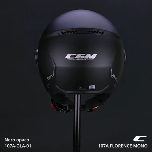 Casco Jet Cgm 107A FLORENCE MONO Nero opaco visiera lunga 