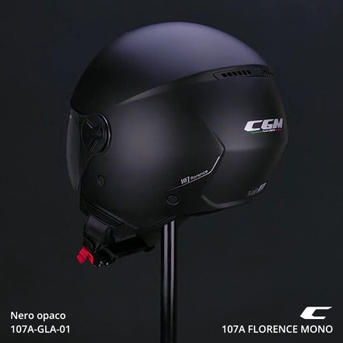 Casco Jet Cgm 107A FLORENCE MONO Nero opaco visiera lunga 