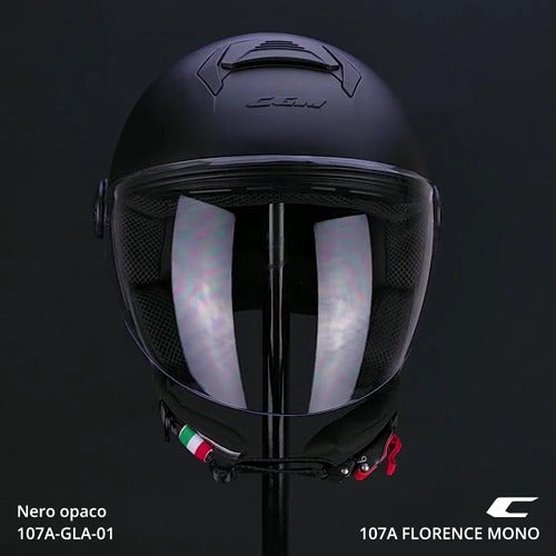 Casco Jet Cgm 107A FLORENCE MONO Nero opaco visiera lunga 