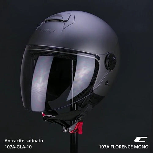 Casco Jet Cgm 107A FLORENCE MONO Antracite satinato visiera lunga 