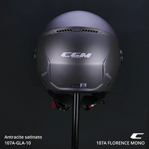 Casco Jet Cgm 107A FLORENCE MONO Antracite satinato visiera lunga 