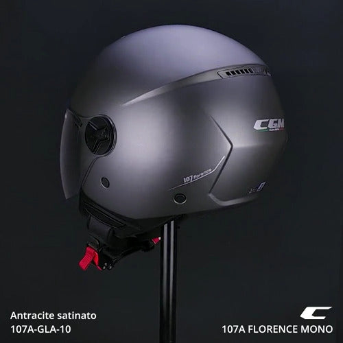 Casco Jet Cgm 107A FLORENCE MONO Antracite satinato visiera lunga 