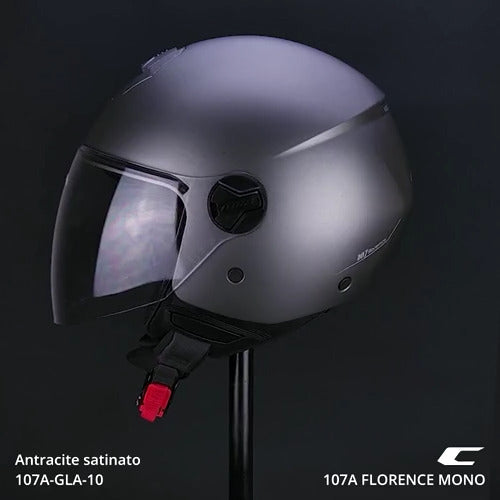 Casco Jet Cgm 107A FLORENCE MONO Antracite satinato visiera lunga 