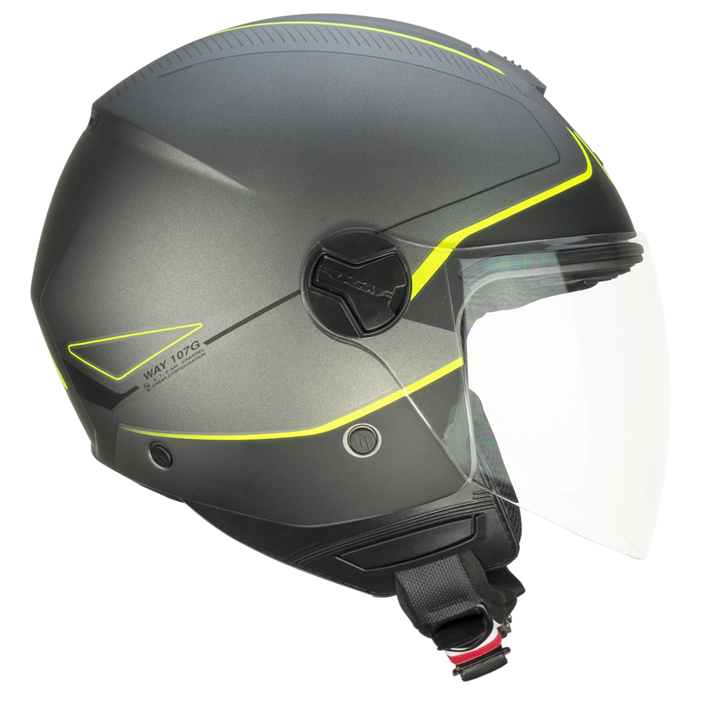 Casco Jet Cgm 107G FLORENCE WAY Antracite Giallo fluo satinato visiera lunga