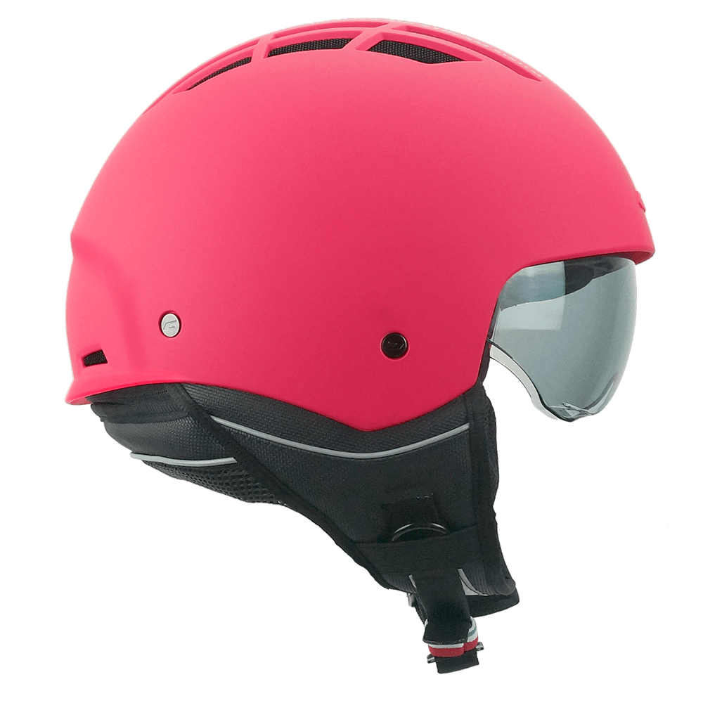 Casco Jet Cgm Uomo Donna Scooter 111A SLOT MONO Rosa fluo opaco con riciclo aria interno