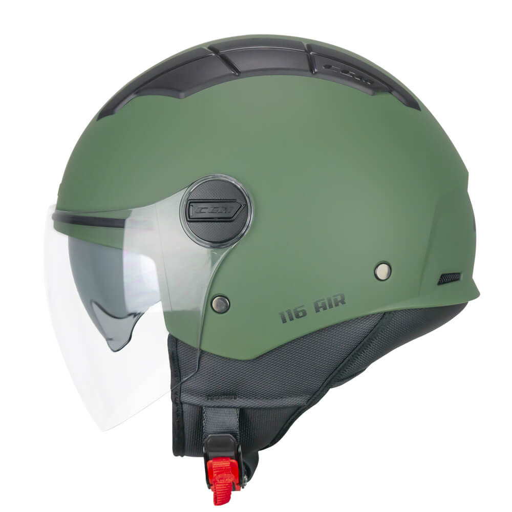 Casco Jet Cgm Uomo Donna Scooter 116A AIR MONO Verde opaco 