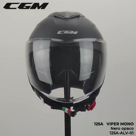 Casco Jet Cgm Uomo Donna 125A VIPER MONO Nero opaco