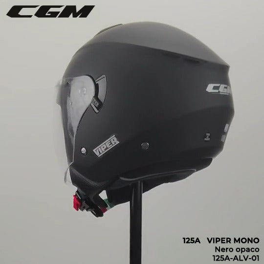 Casco Jet Cgm Uomo Donna 125A VIPER MONO Nero opaco