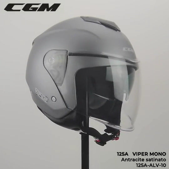 Casco Jet Cgm Uomo Donna 125A VIPER MONO Antracite satinato