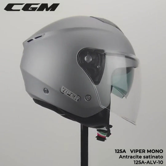 Casco Jet Cgm Uomo Donna 125A VIPER MONO Antracite satinato