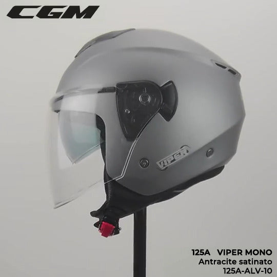 Casco Jet Cgm Uomo Donna 125A VIPER MONO Antracite satinato