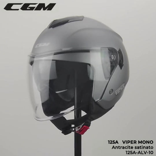 Casco Jet Cgm Uomo Donna 125A VIPER MONO Antracite satinato