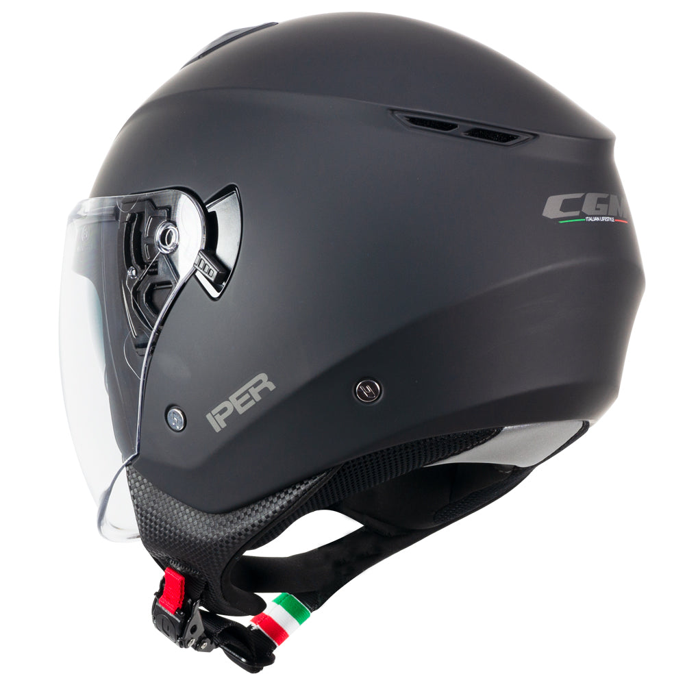 Casco Jet Cgm Uomo Donna Scooter 126A IPER MONO Nero opaco