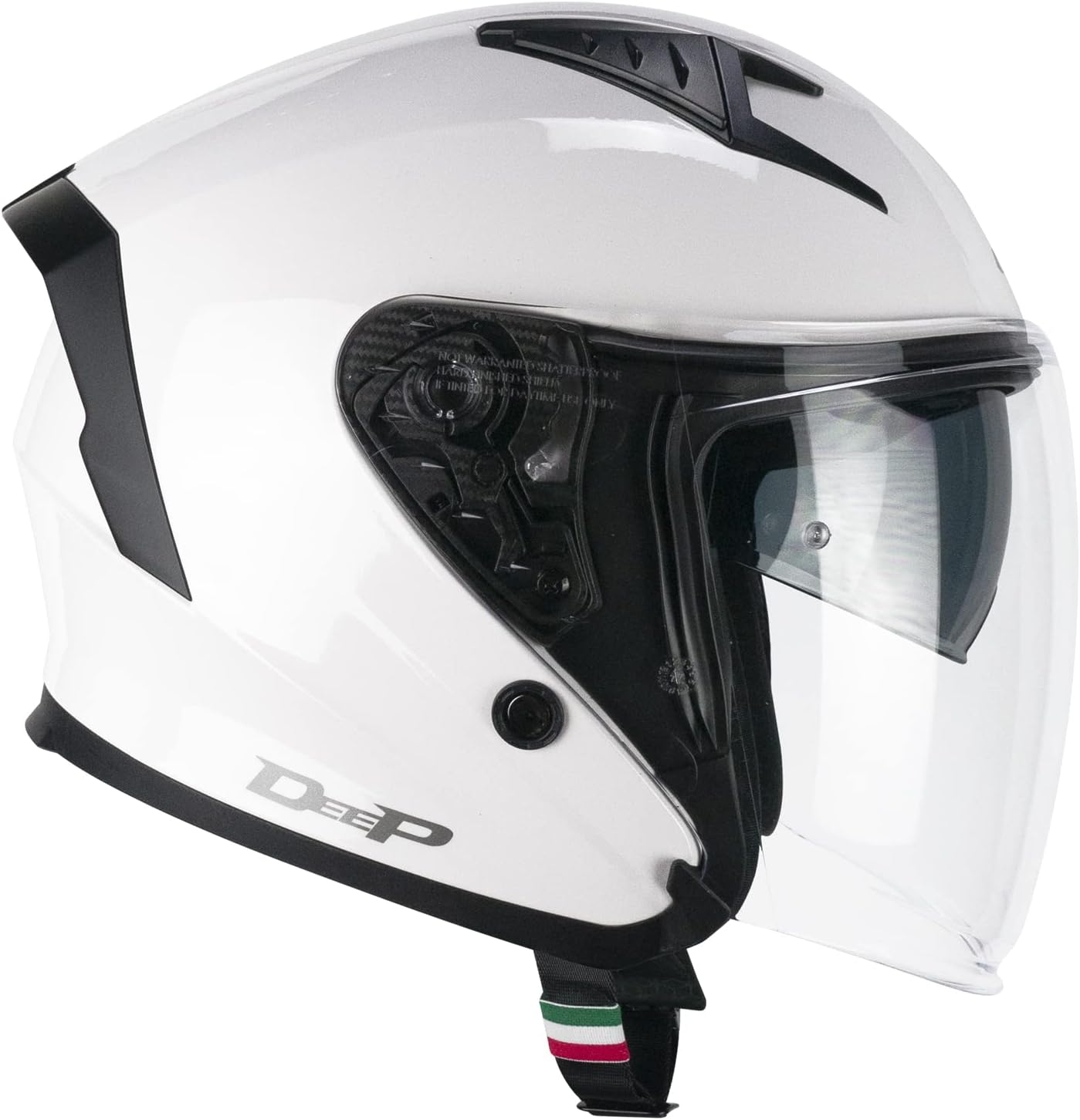 Casco Jet Uomo Donna Cgm 127 DEEP Doppia visiera Bianco Lucido