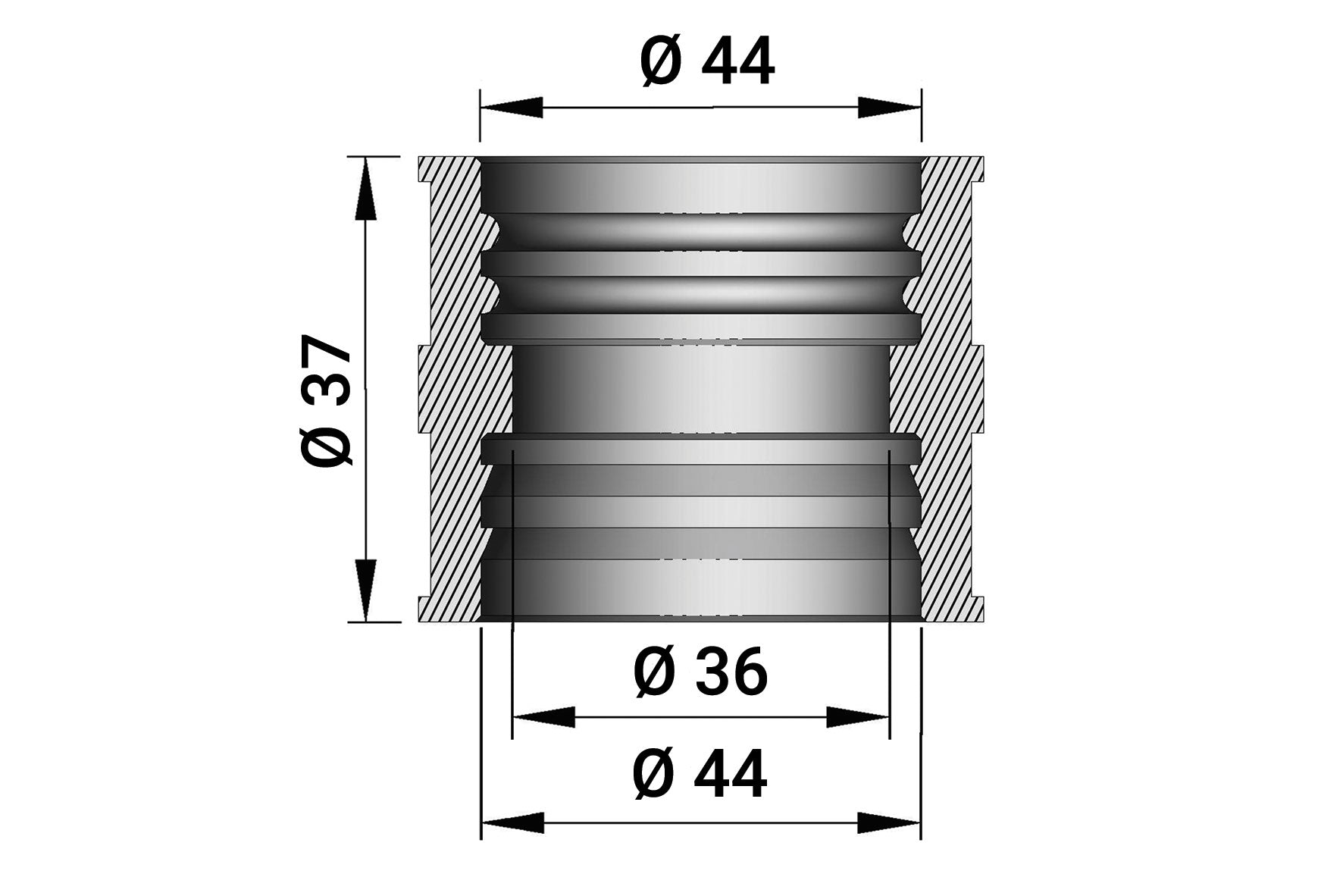 130397B manicotto per carburatori phbe - phf 32 - 36 (37 mm)