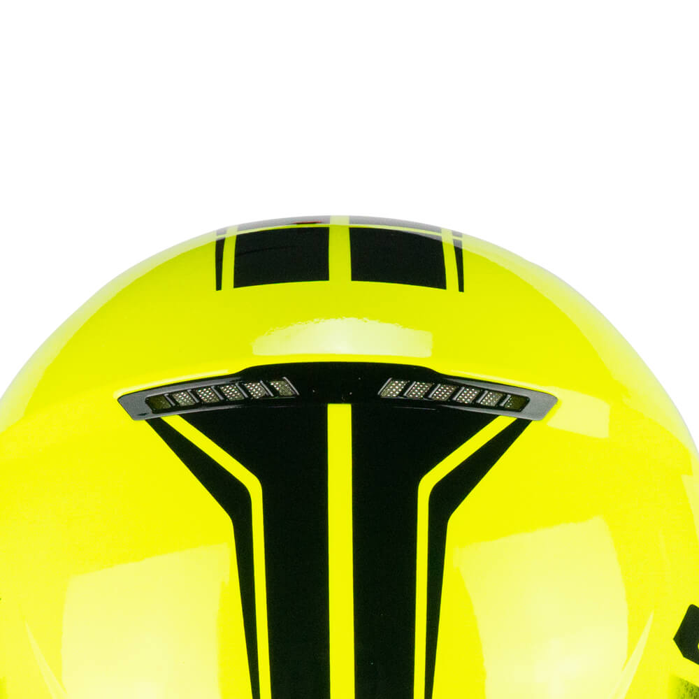 Casco moto e scooter Jet Cgm 167X FLO TECH Giallo fluo Nero Visiera lunga