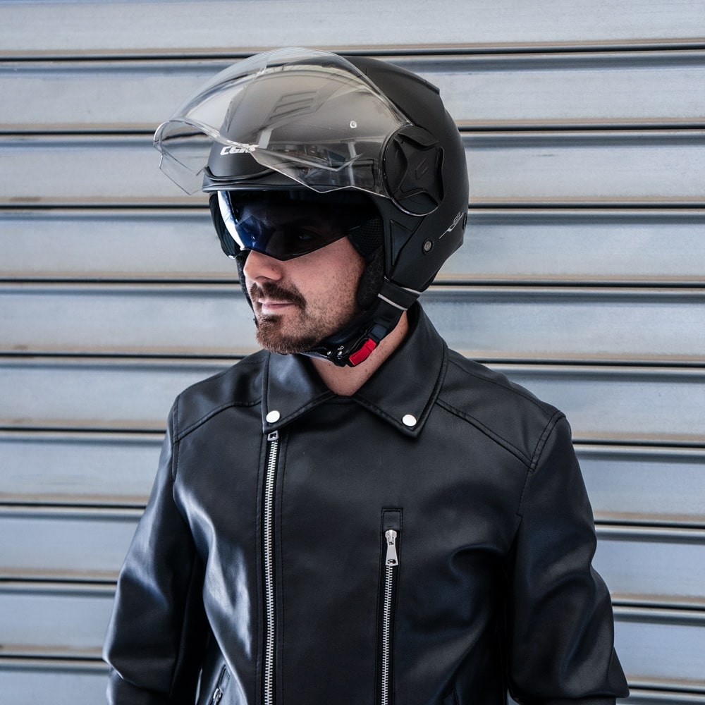 Casco Jet Cgm Uomo Donna Scooter 169A ILLI MONO Nero opaco