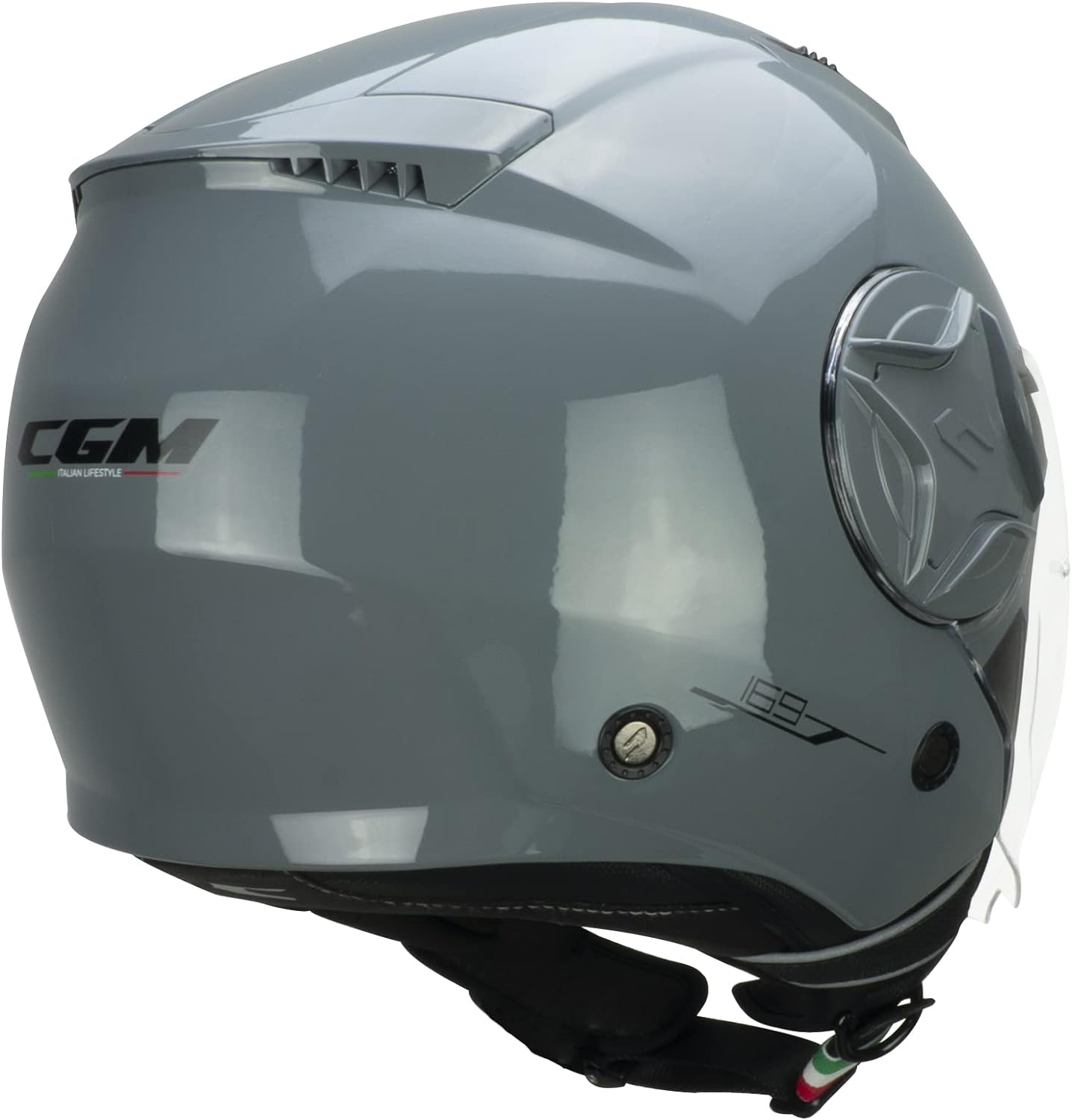 Casco Jet Cgm Uomo Donna Scooter 169A ILLI MONO Grigio 