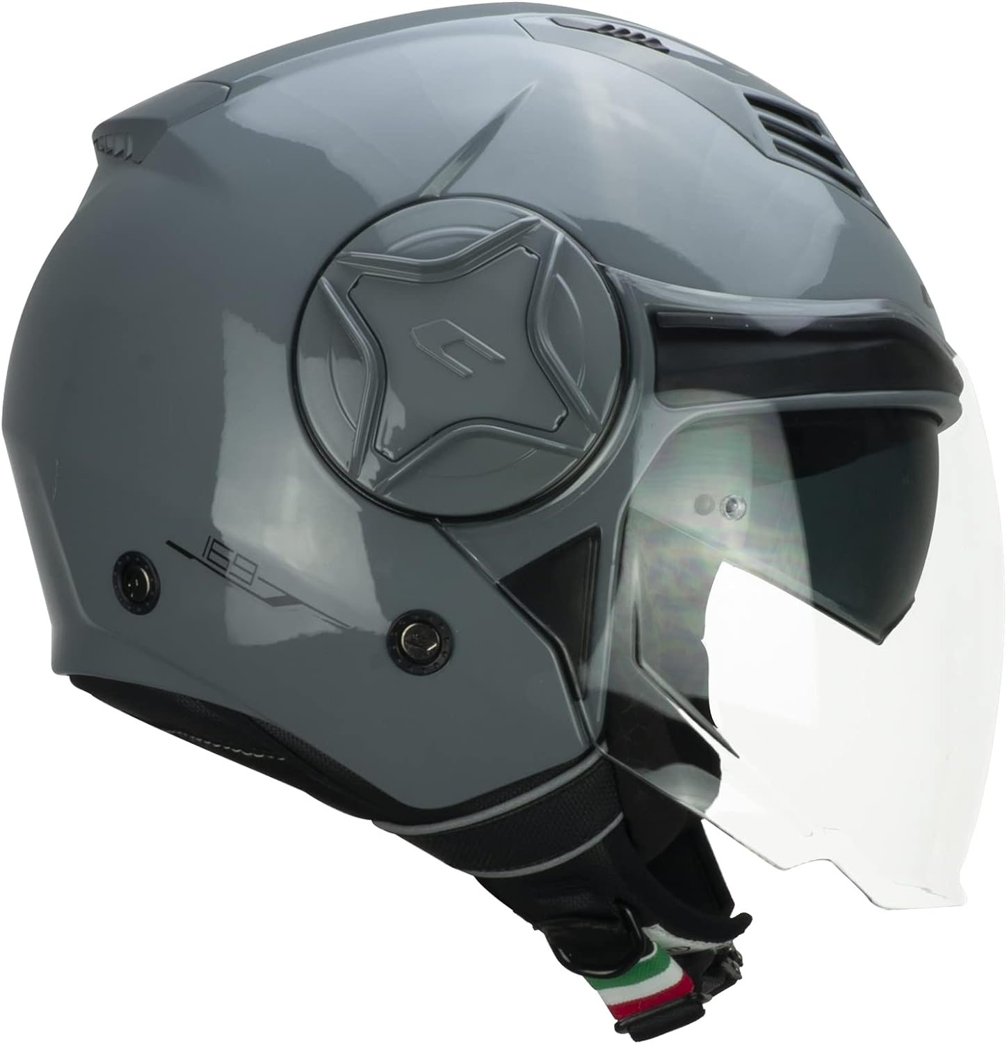 Casco Jet Cgm Uomo Donna Scooter 169A ILLI MONO Grigio 