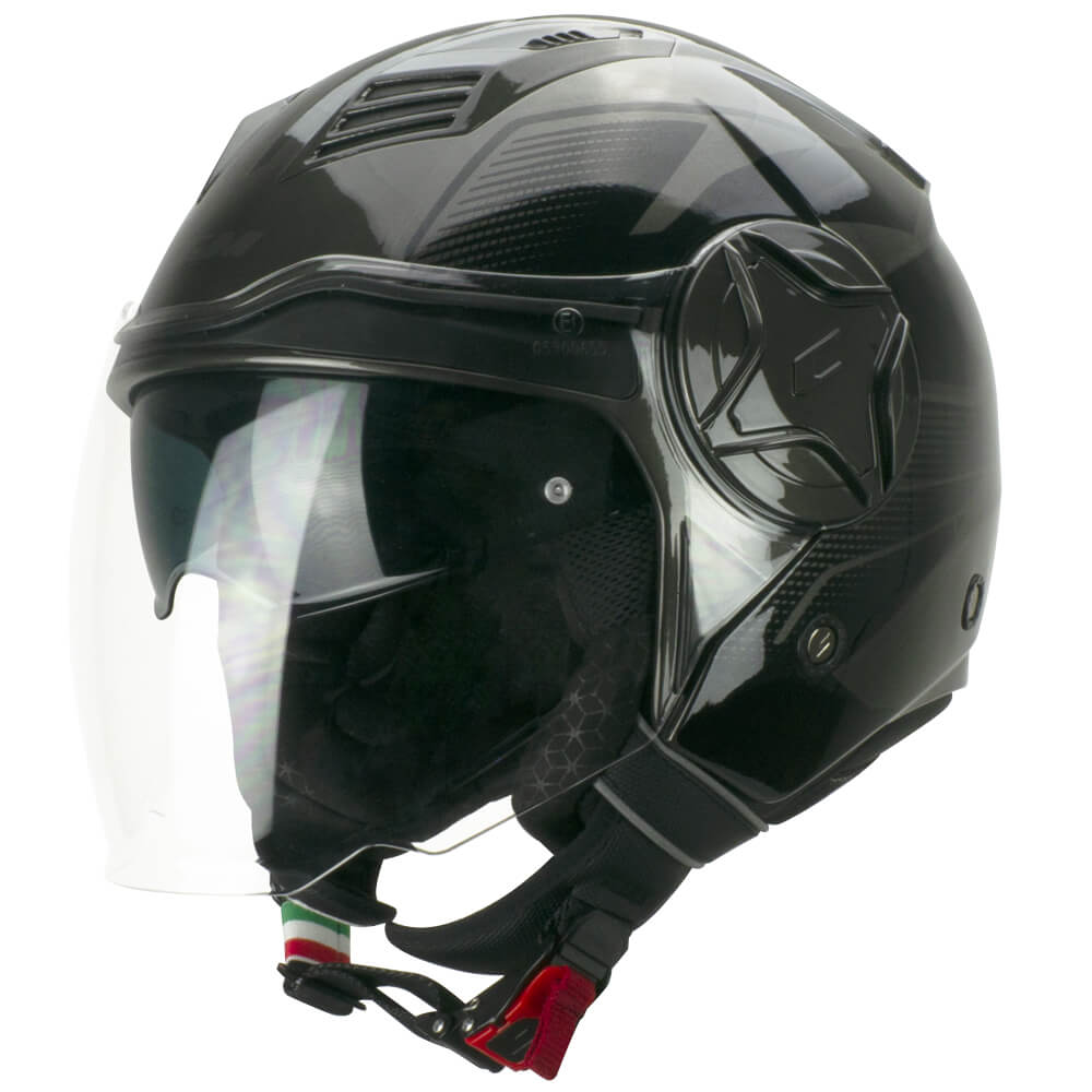 Casco Jet Cgm Uomo Donna Scooter 169G ILLI SPORT Grafite Nero