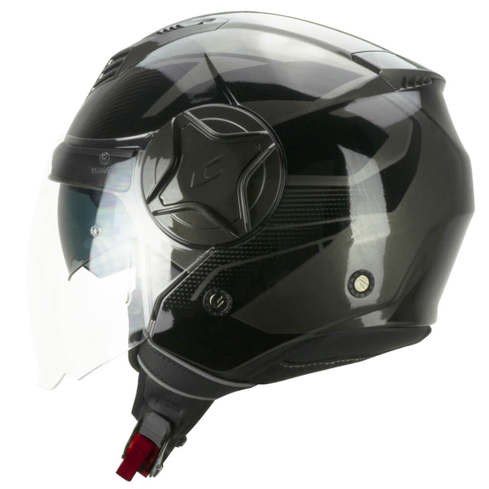 Casco Jet Cgm Uomo Donna Scooter 169G ILLI SPORT Grafite Nero