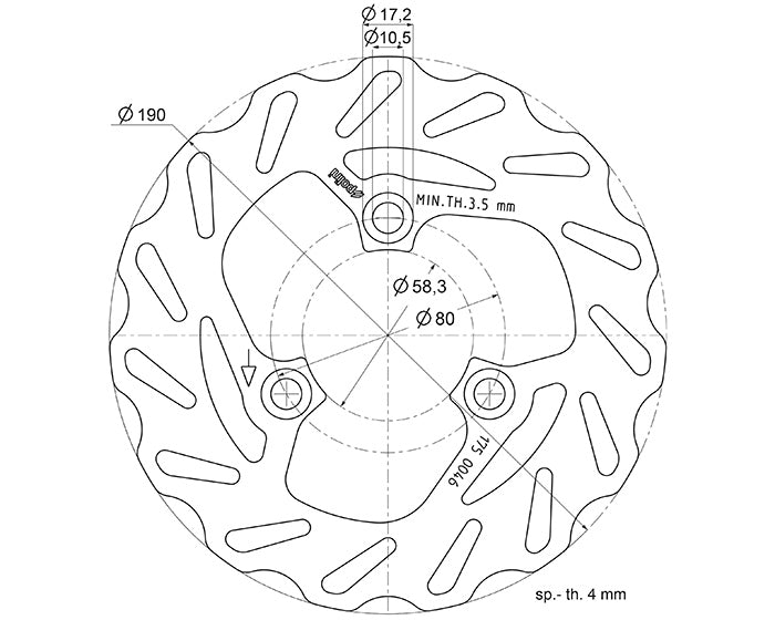 175.0046 Disco Freno anteriore polini Yamaha Aerox 50
