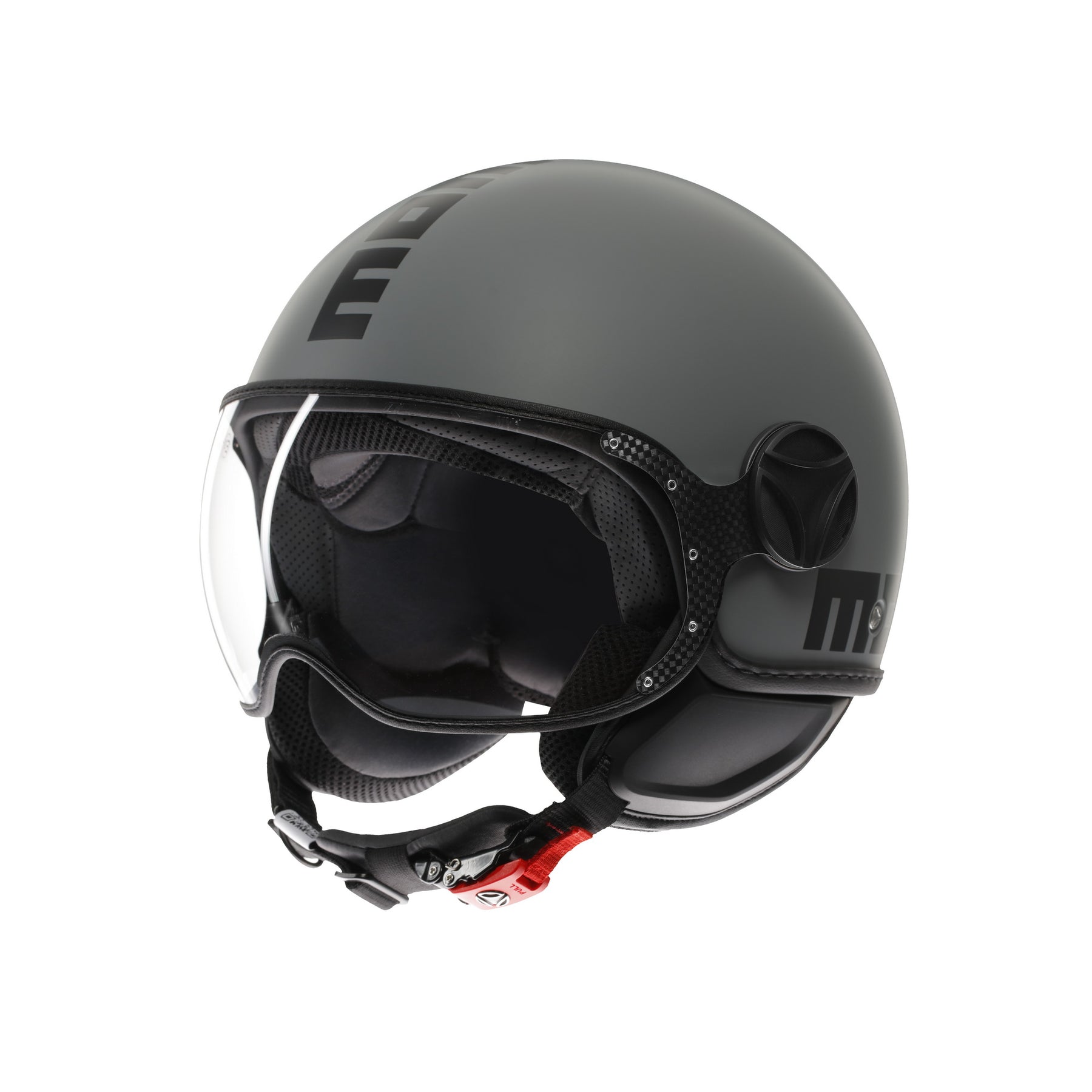 Casco moto jet Momo Design FGTR CLASSIC Mono E2206 Grigio opaco / nero