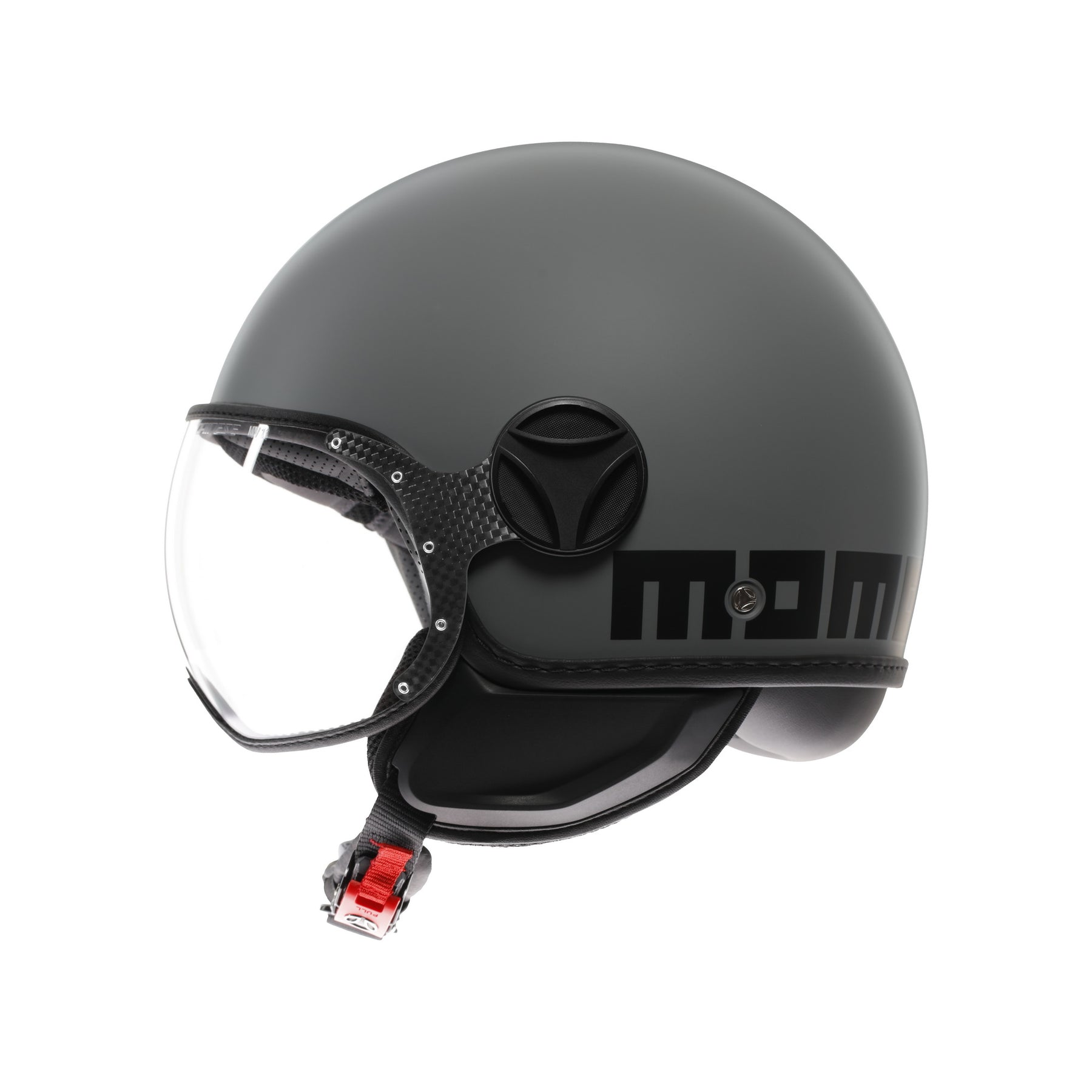 Casco moto jet Momo Design FGTR CLASSIC Mono E2206 Grigio opaco / nero