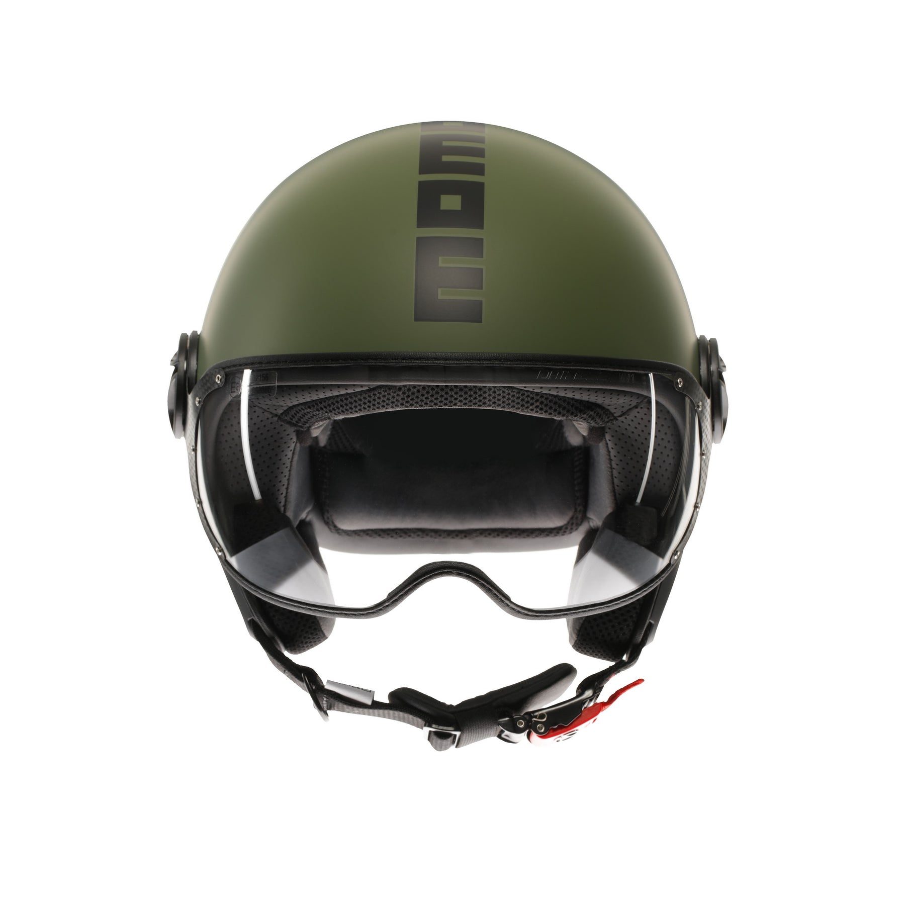 Casco moto jet Momo Design FGTR CLASSIC Mono E2206 Verde militare opaco / nero