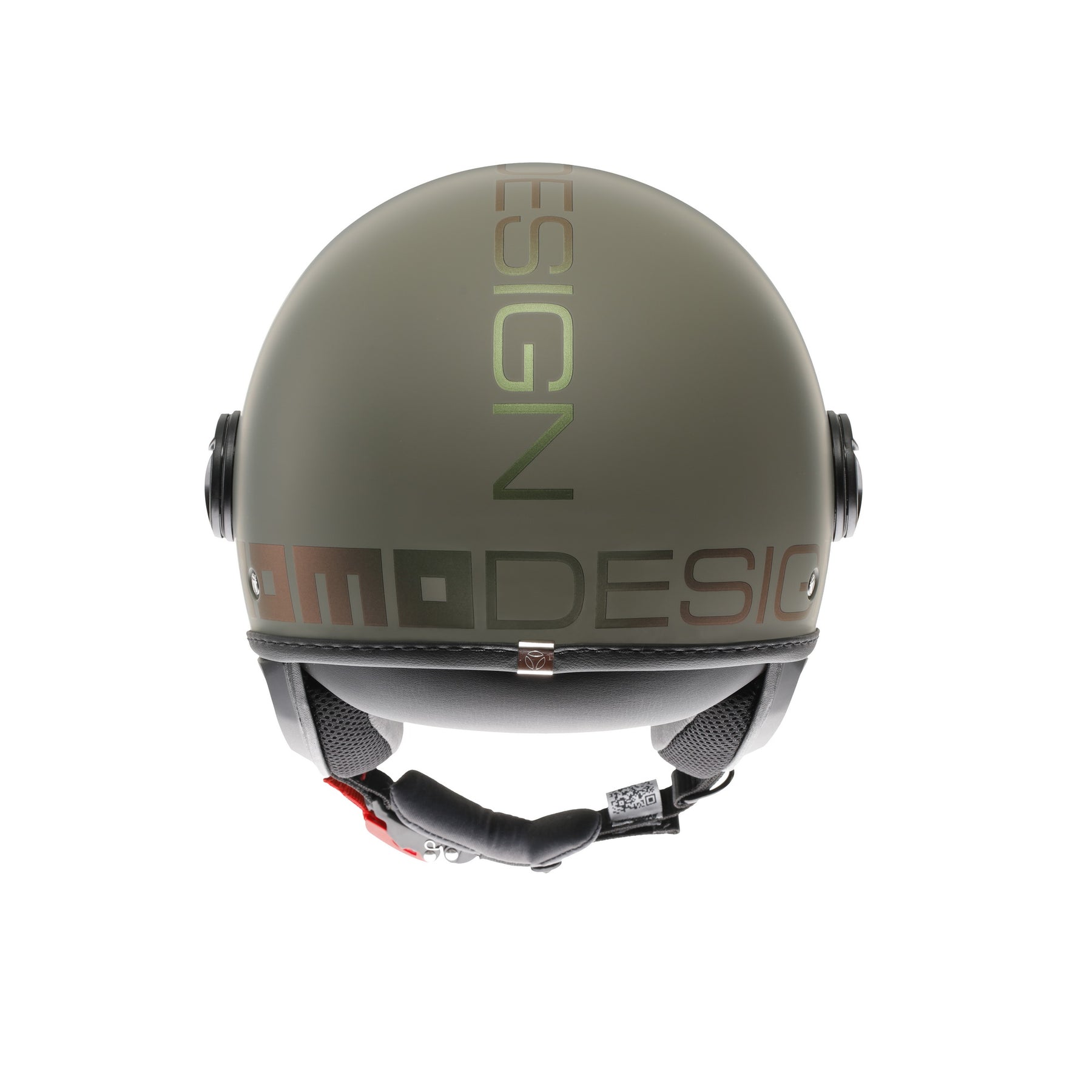 Casco moto jet Momo Design FGTR CLASSIC Flip E2206 Verde opaco / bronzo