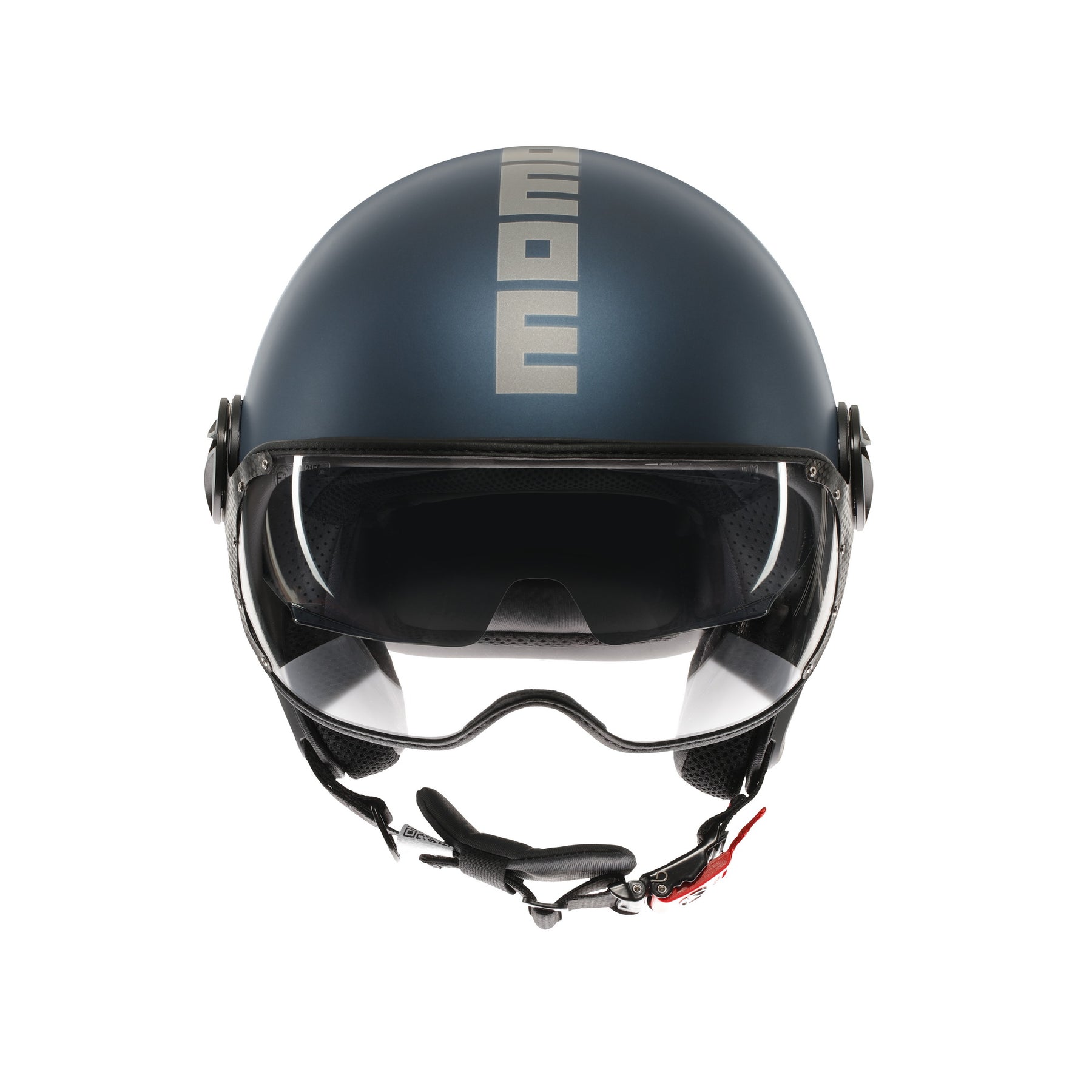 Momo Design Casco moto jet FGTR EVO Mono E2206 Blu avio opaco / silver 