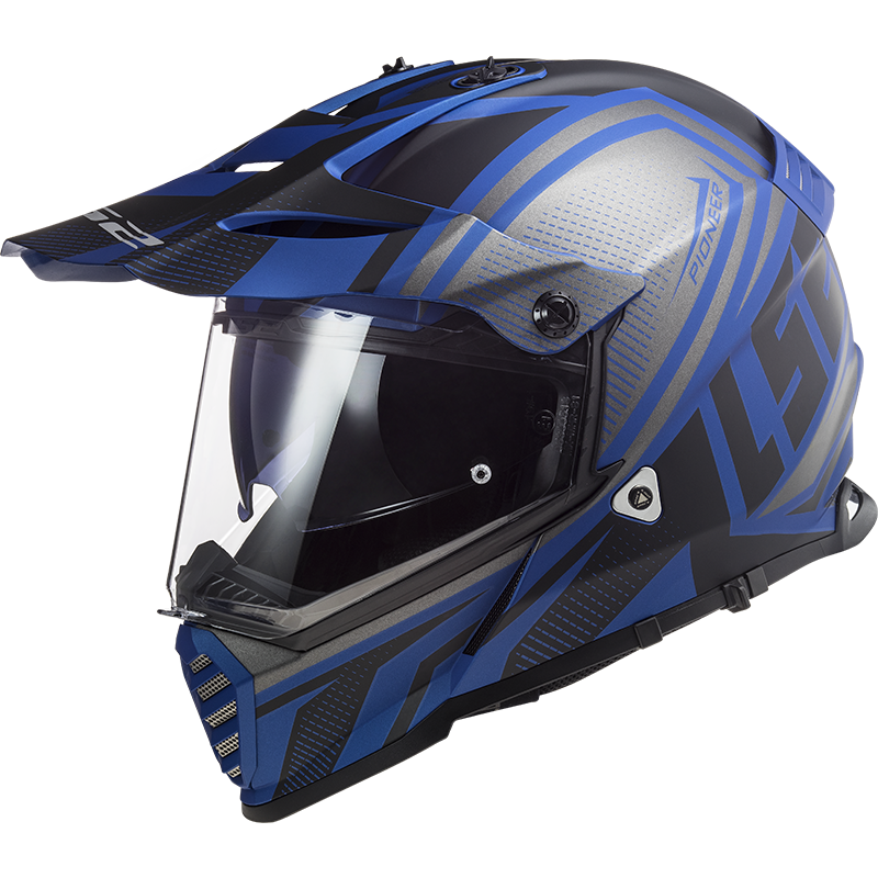 Casco Integrale Mx436 Pioneer Evo Master Matt Black Blue Ls2