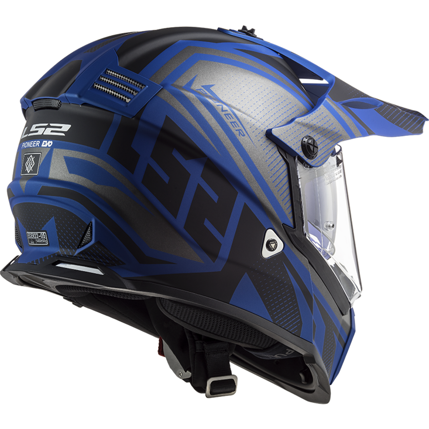 Casco Integrale Mx436 Pioneer Evo Master Matt Black Blue Ls2