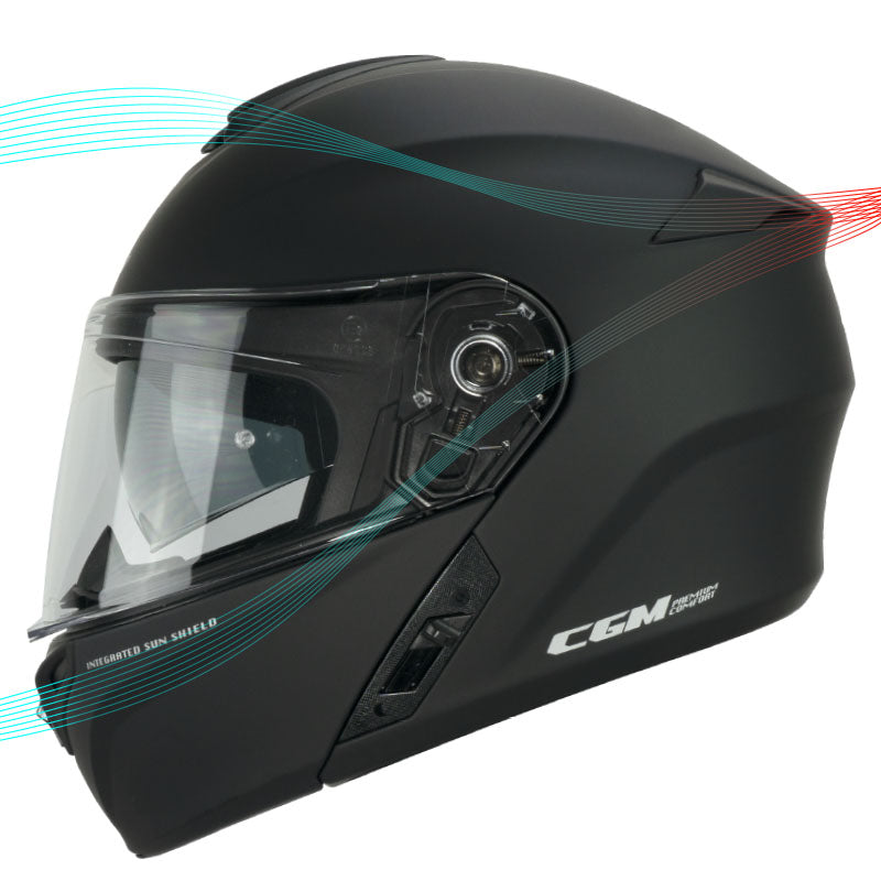 Casco Modulare apribile per moto Uomo Donna 508G BERLINO DRESDA Nero Rosso opaco