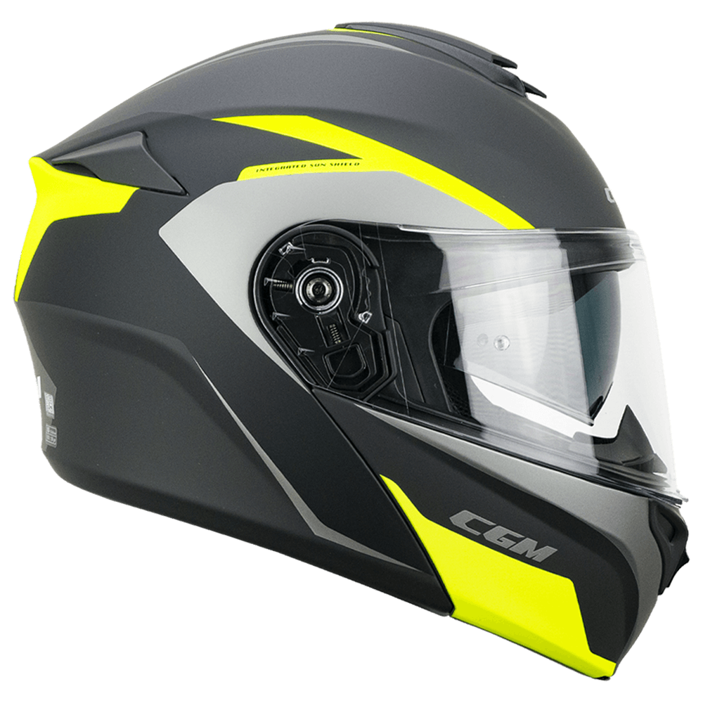 Casco Modulare apribile per moto Uomo Donna 508G BERLINO DRESDA Grafite Giallo fluo opaco