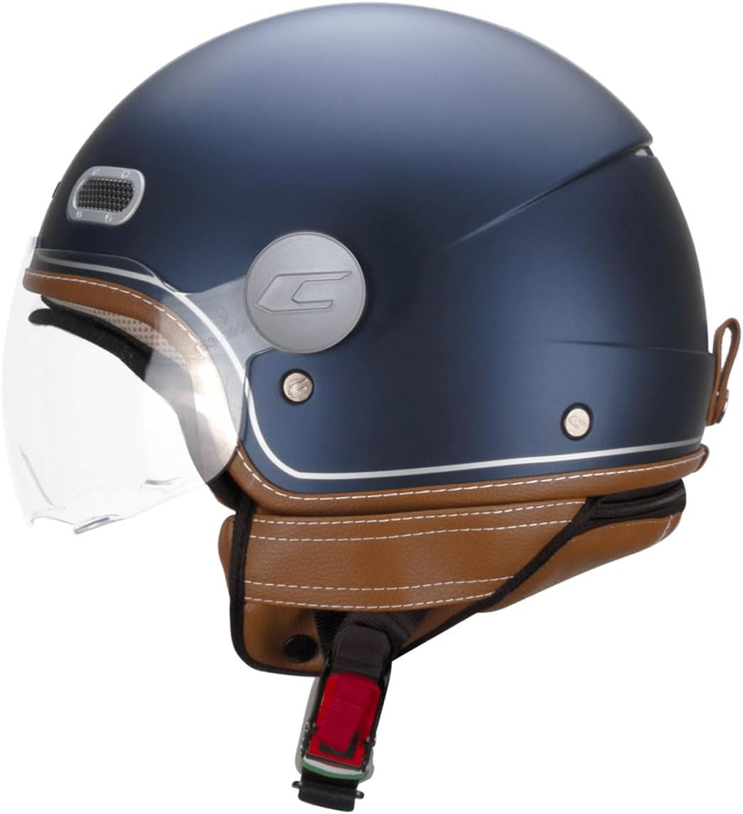 Casco Jet Cgm Uomo Donna Scooter 191 PIX Blu Argento Visiera Sagomata 