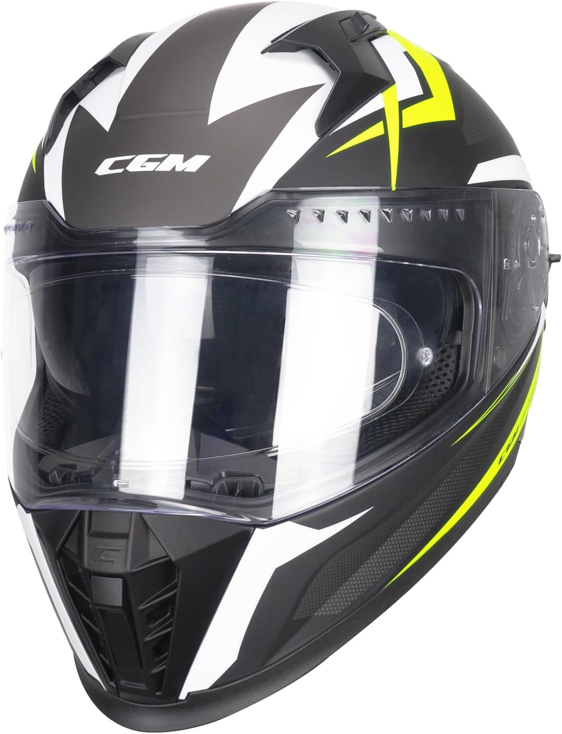 Casco per moto Integrale Uomo Donna 311G BLAST SPORT Nero Giallo fluo opaco