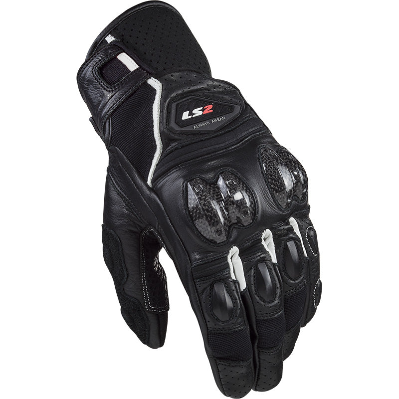 Guanti per moto Uomo Ls2 Spark 2 LEATHER Nero Bianco