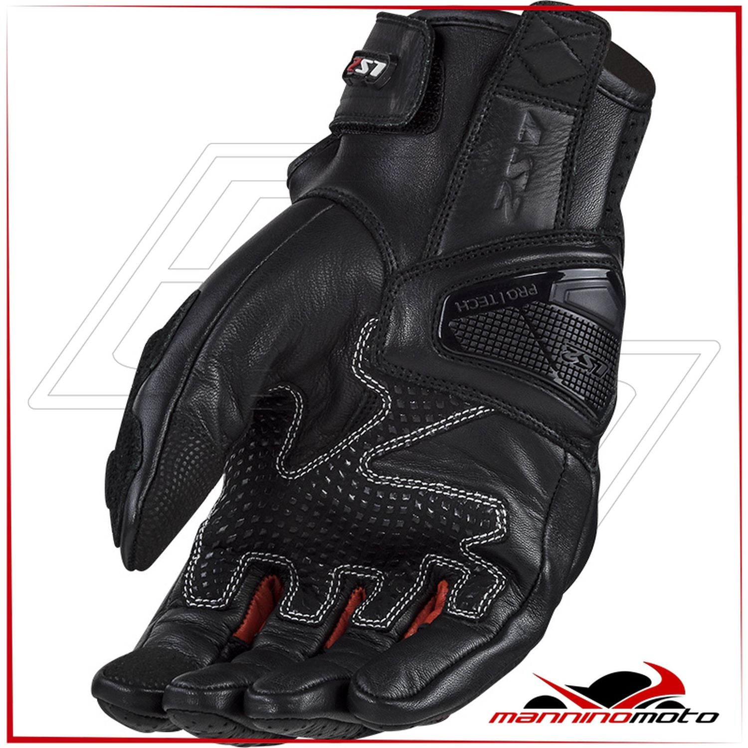 Guanti per moto Uomo Ls2 Spark 2 LEATHER Nero Rosso