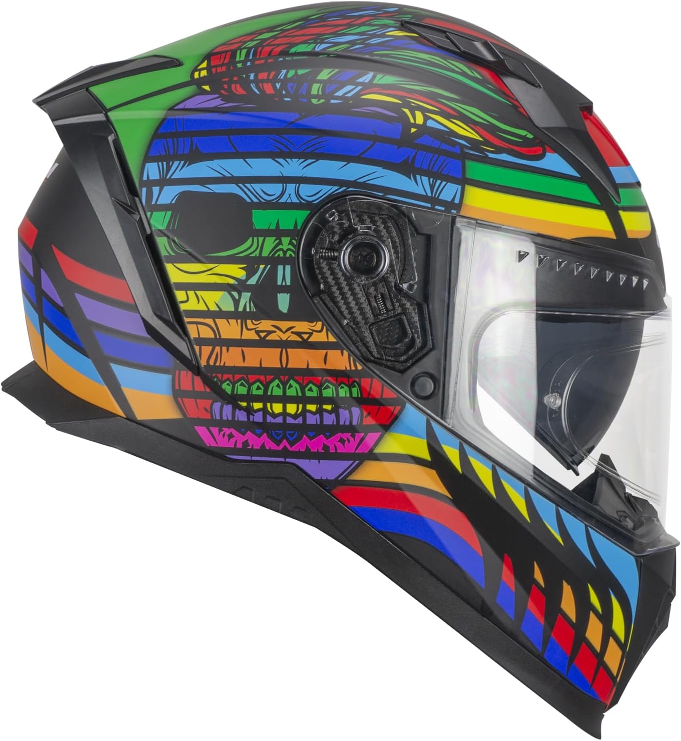 Casco per moto Integrale Uomo Donna 311X BLAST SKULL Nero Blu Rosso opaco