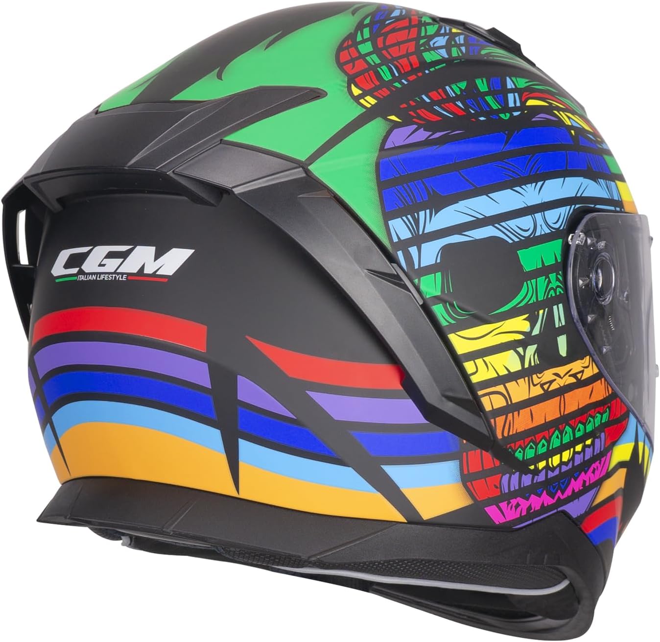 Casco per moto Integrale Uomo Donna 311X BLAST SKULL Nero Blu Rosso opaco