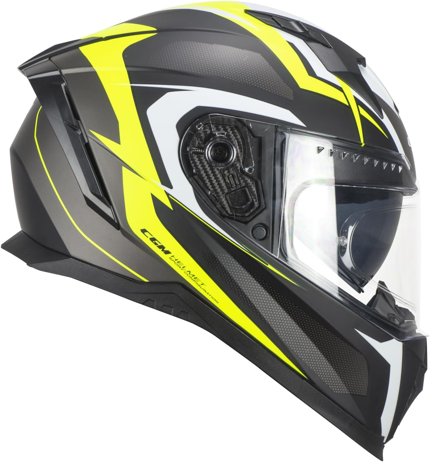 Casco per moto Integrale Uomo Donna 311G BLAST SPORT Nero Giallo fluo opaco