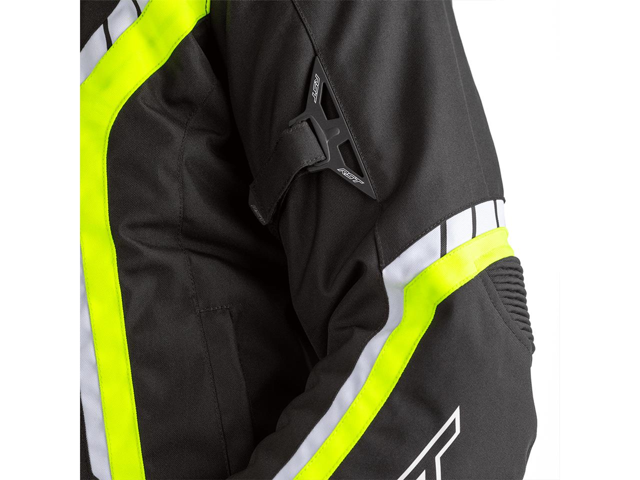 Giacca per moto in tessuto impermeabile Nero/Giallo fluo AXIS Rst