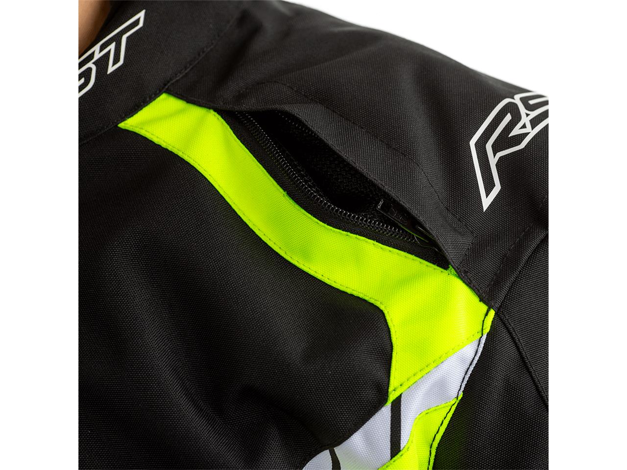 Giacca per moto in tessuto impermeabile Nero/Giallo fluo AXIS Rst