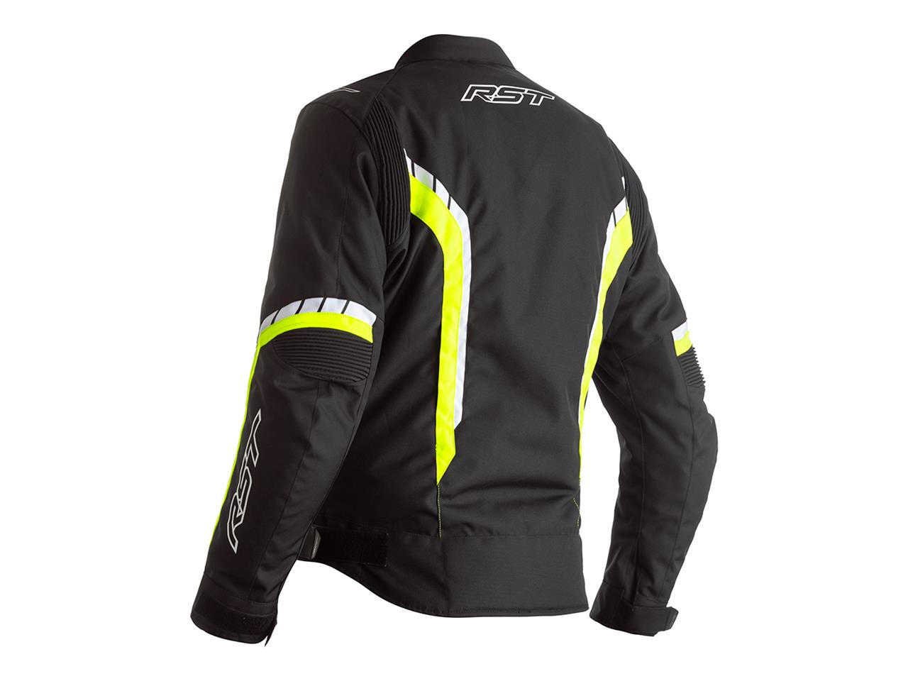 Giacca per moto in tessuto impermeabile Nero/Giallo fluo AXIS Rst