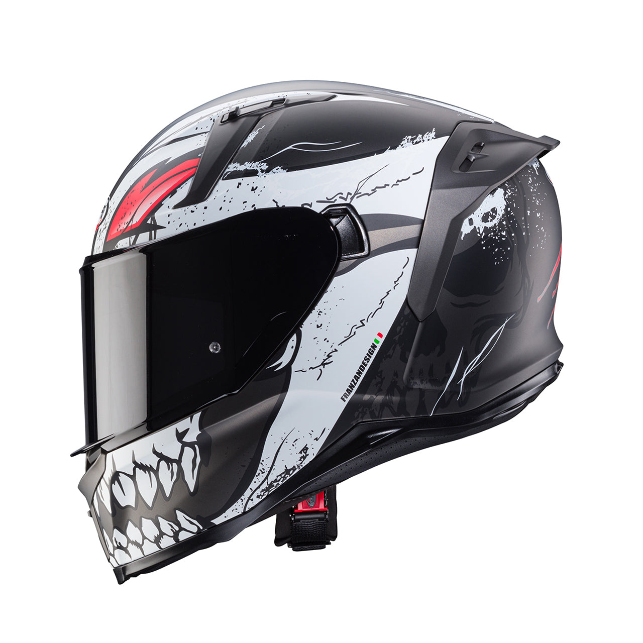 Casco moto Integrale CABERG Avalon X PUNK Grigio Opaco Nero Rosso