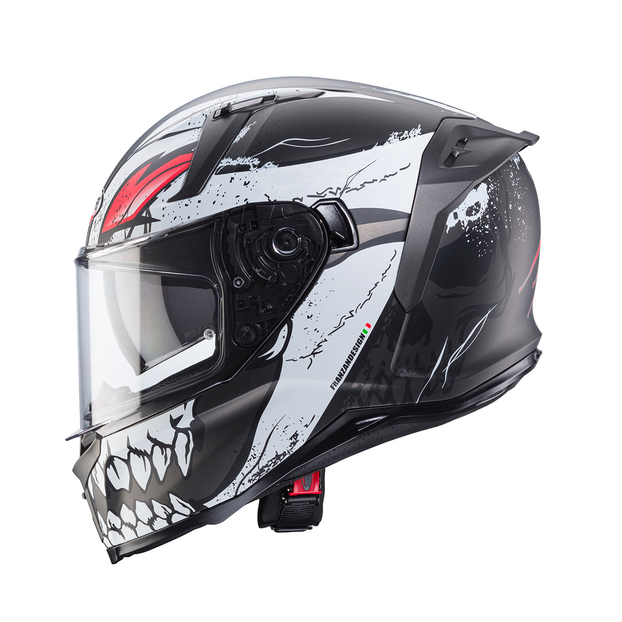 Casco moto Integrale CABERG Avalon X PUNK Grigio Opaco Nero Rosso