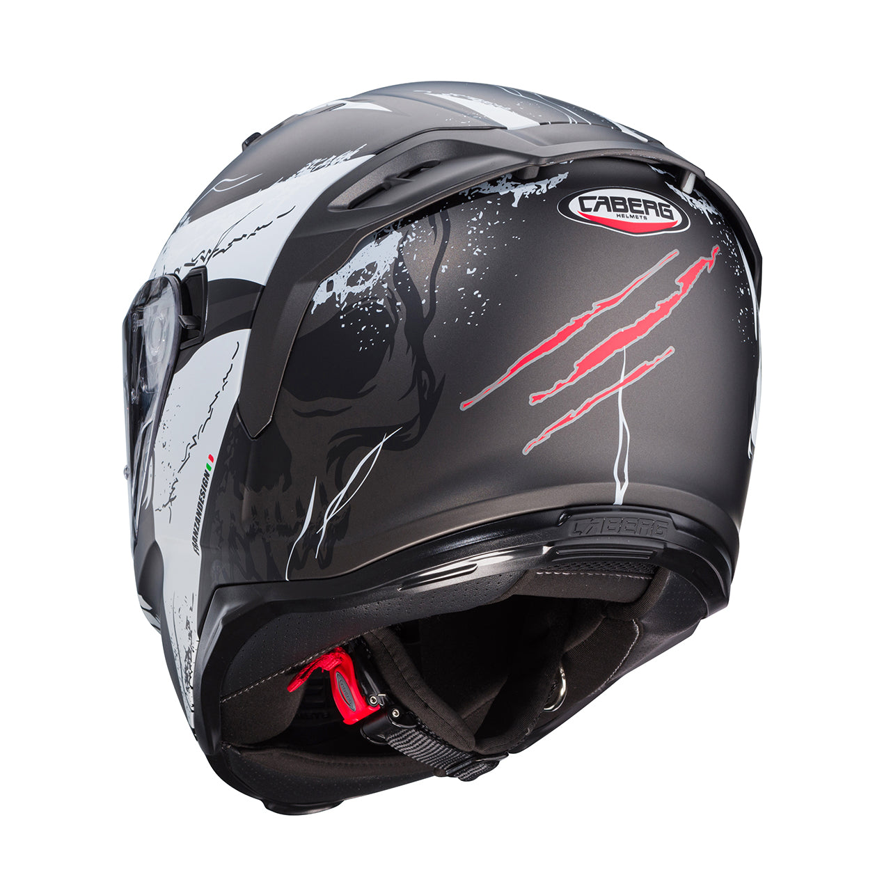 Casco moto Integrale CABERG Avalon X PUNK Grigio Opaco Nero Rosso