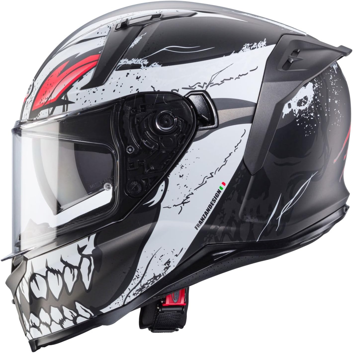 Casco moto Integrale CABERG Avalon X PUNK Grigio Opaco Nero Rosso