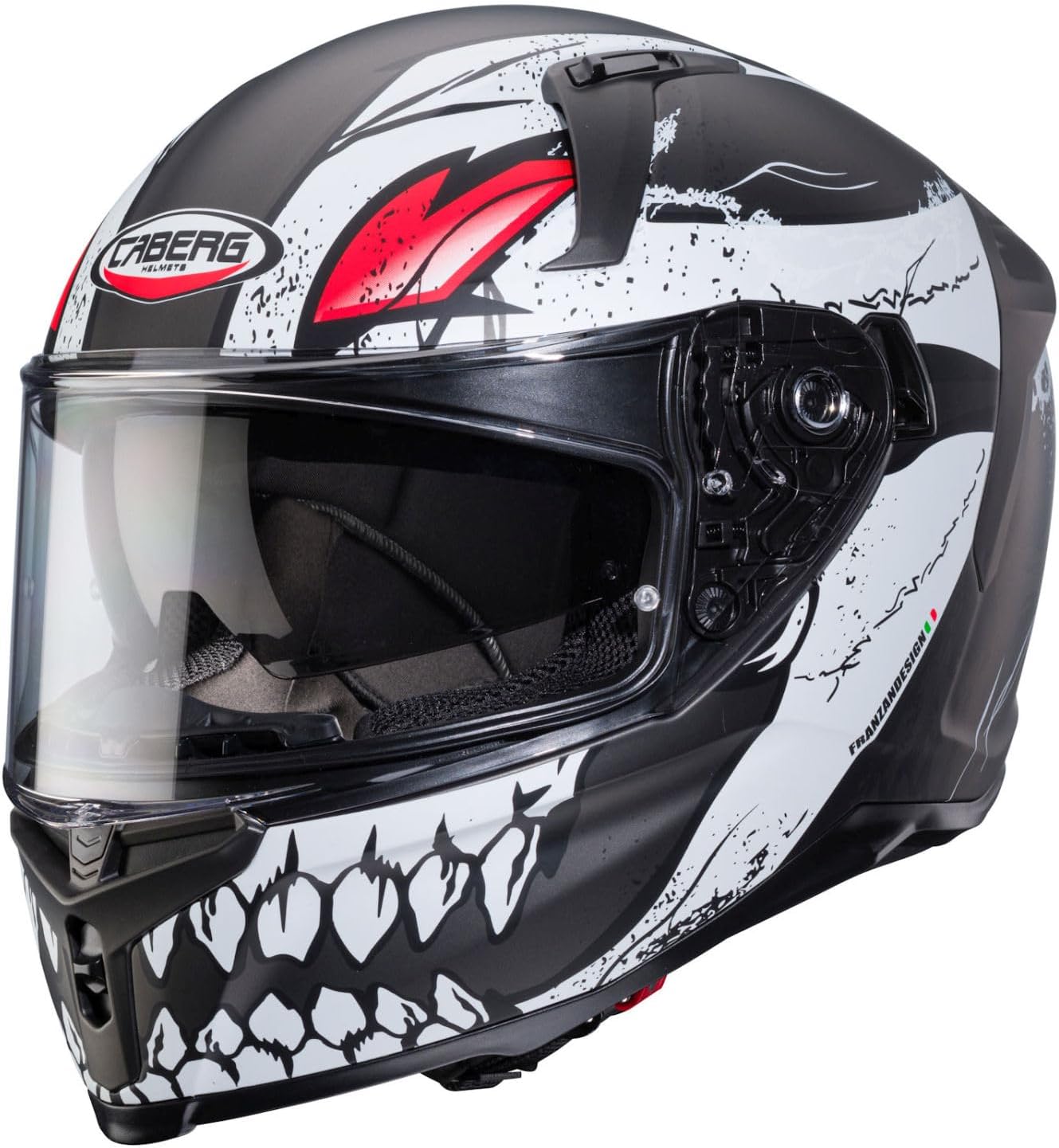 Casco moto Integrale CABERG Avalon X PUNK Grigio Opaco Nero Rosso